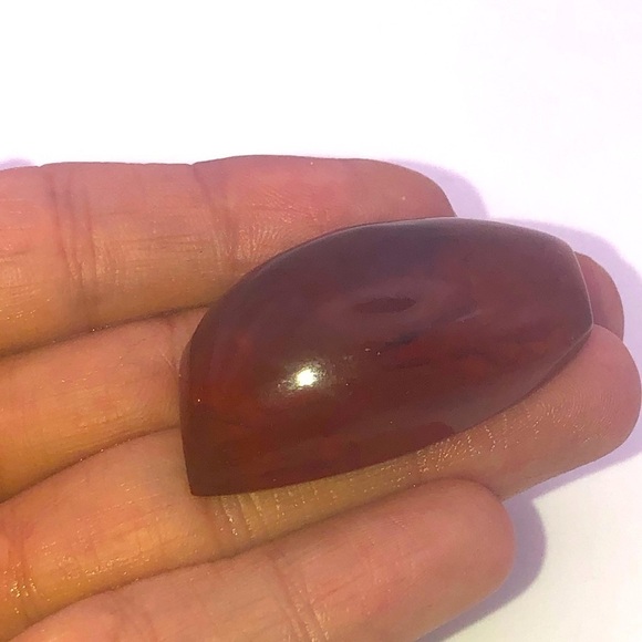 VTG 1970s Klaningrad Amber Factory Real Amber Stone Brooch 1.9” x .9” Stamped - Picture 4 of 7